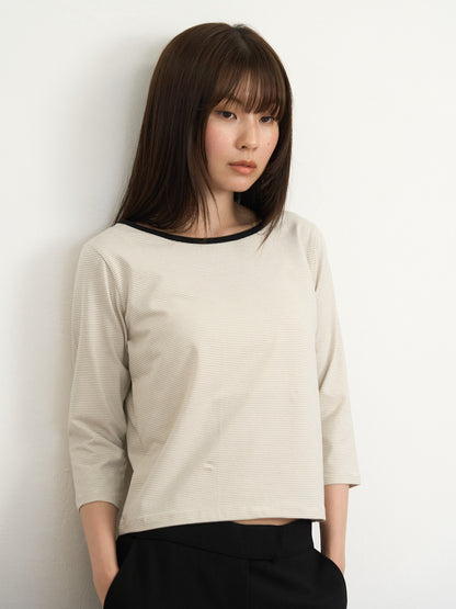 【先行予約販売】striped sleeve top