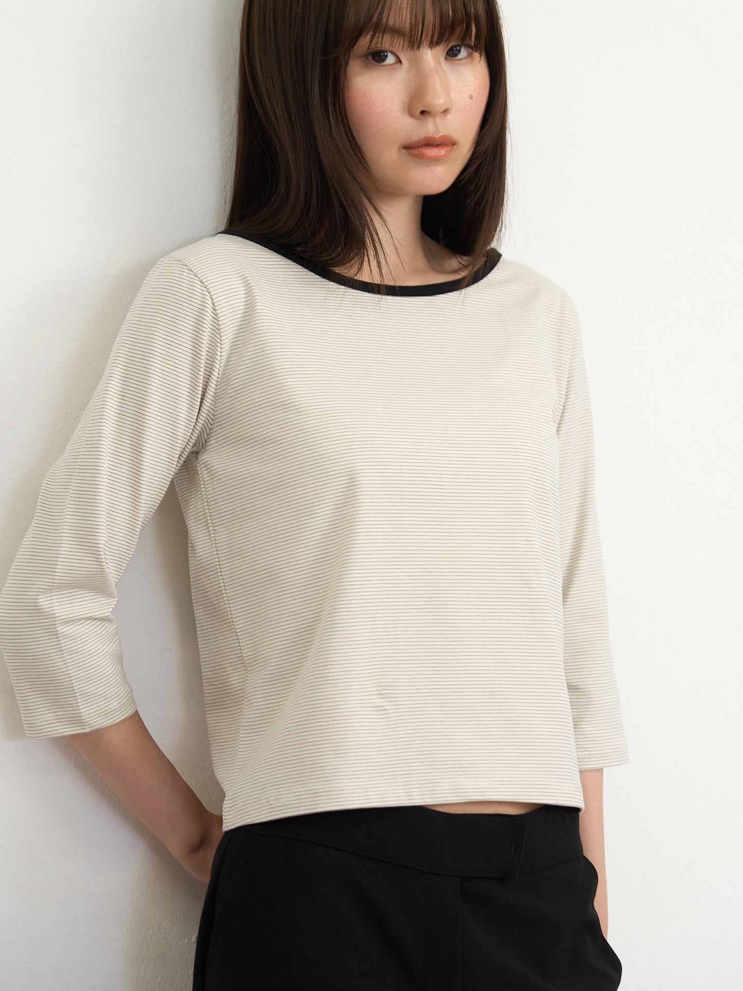 【先行予約販売】striped sleeve top