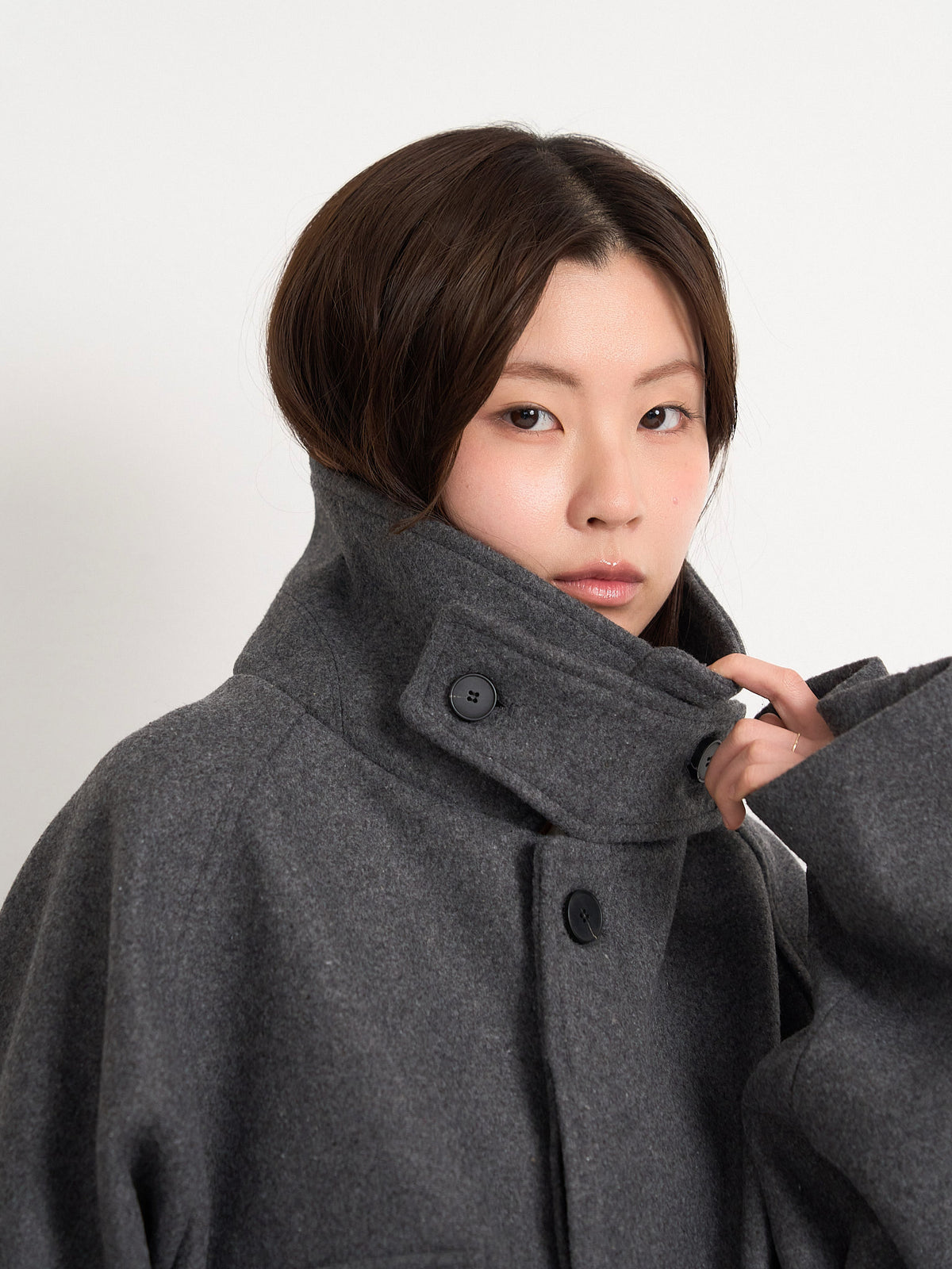 flap pocket wool coat