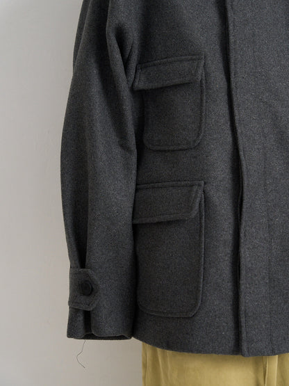 flap pocket wool coat