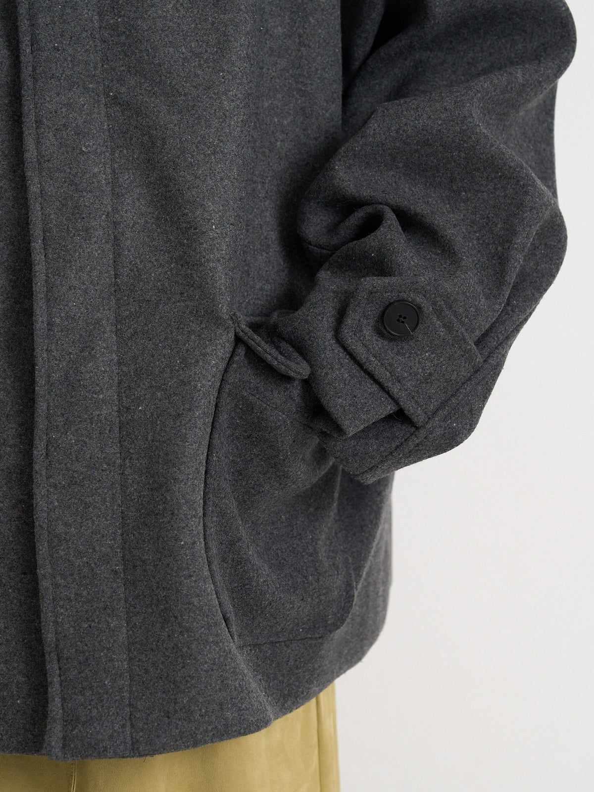 flap pocket wool coat