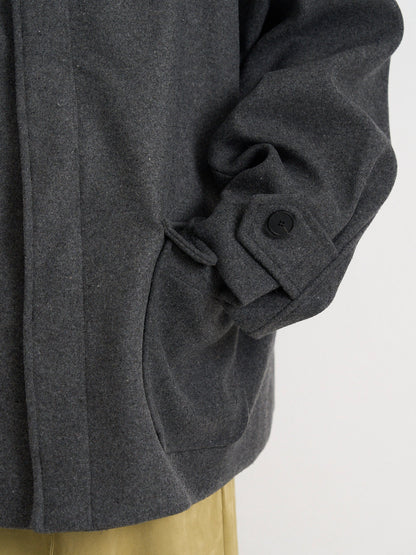 flap pocket wool coat
