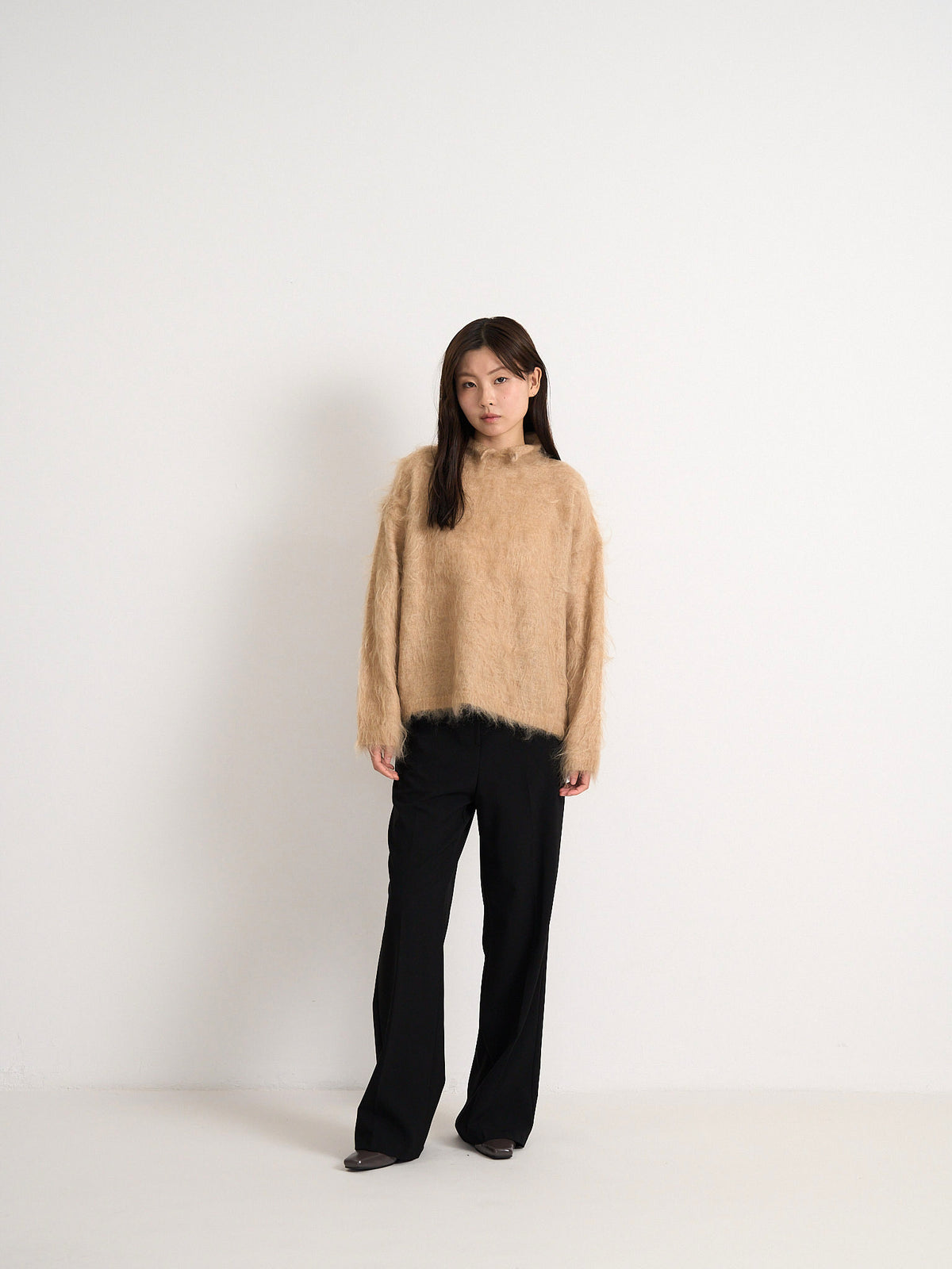 fuzzy knit top