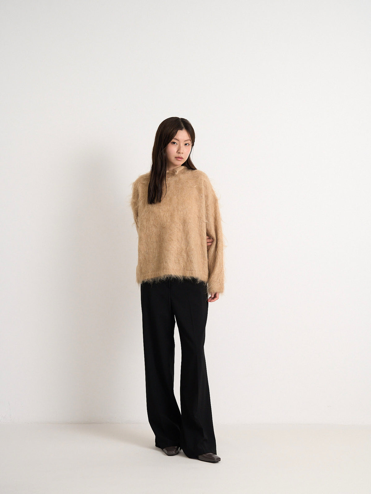 fuzzy knit top