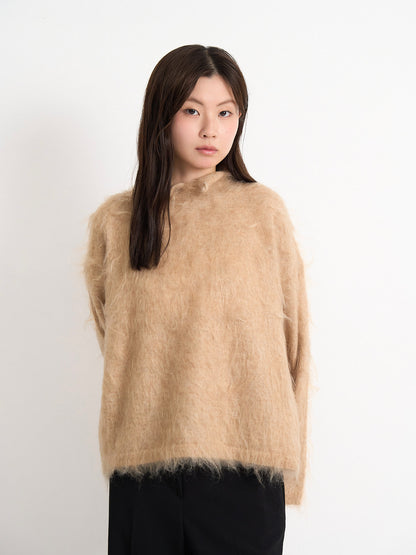 fuzzy knit top