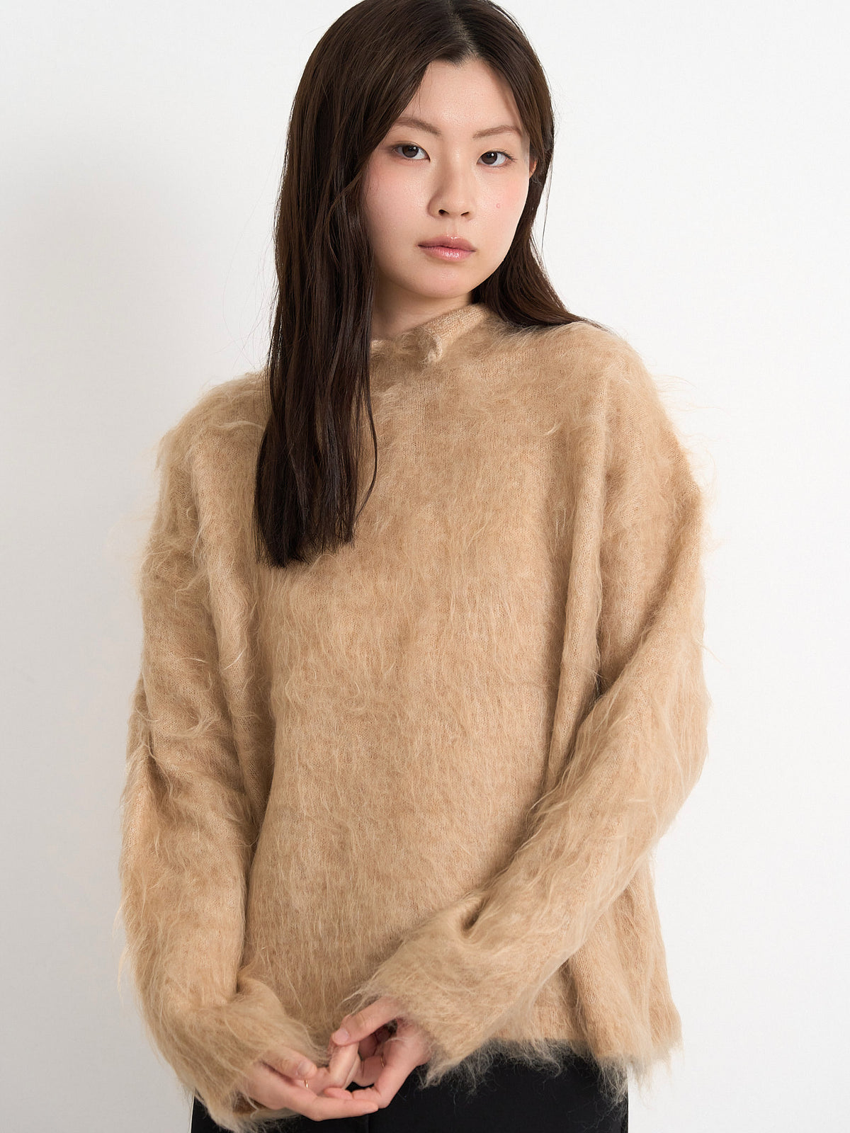 fuzzy knit top