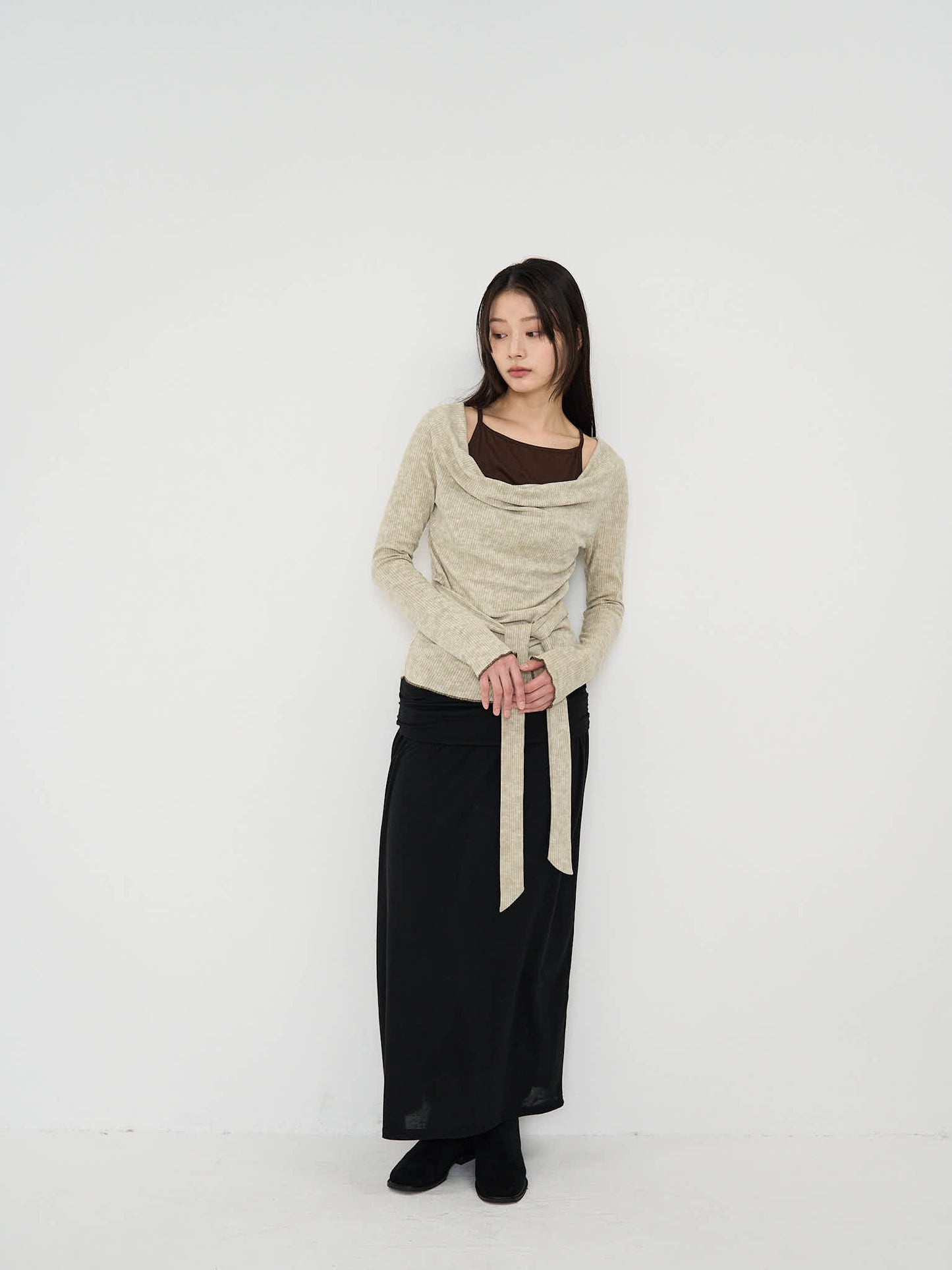 layered rib tie top