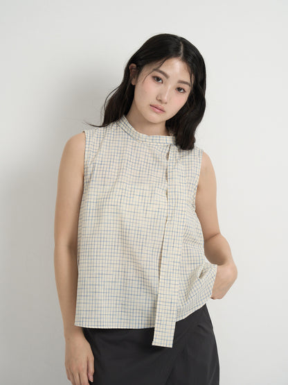 plaid sleeveless