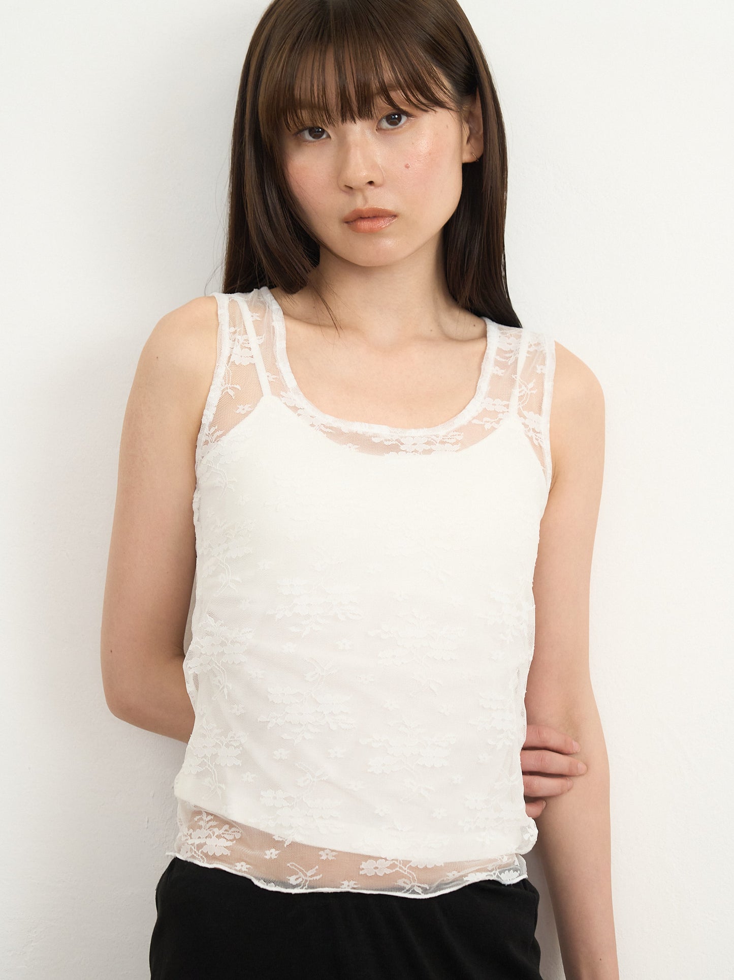 【先行予約販売】sheer lace tank