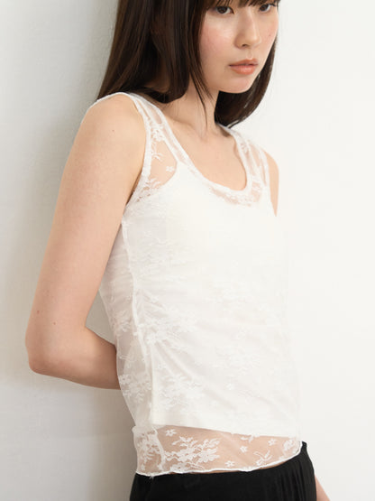 【先行予約販売】sheer lace tank