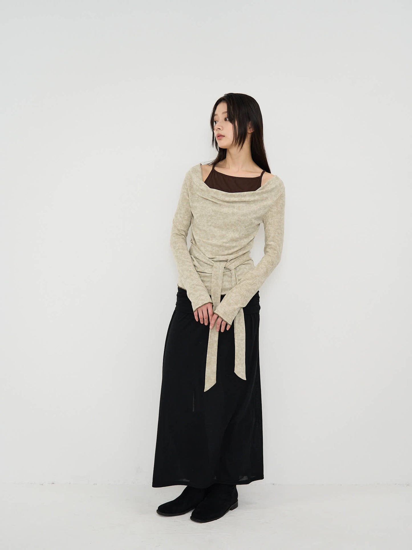 layered rib tie top