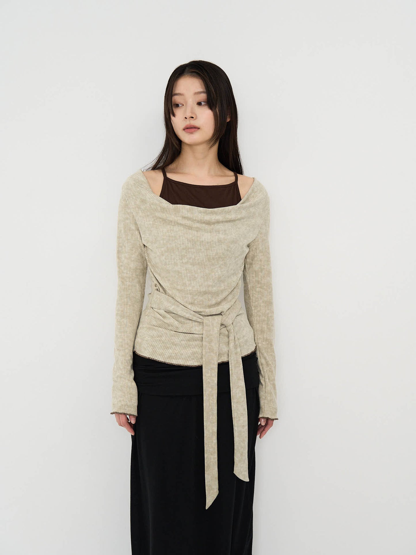 layered rib tie top