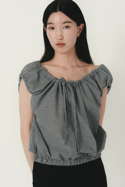 shirring sleeveless blouse