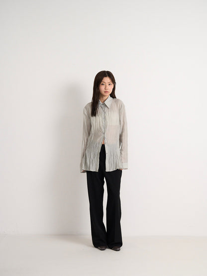 crinkle sheer shirt