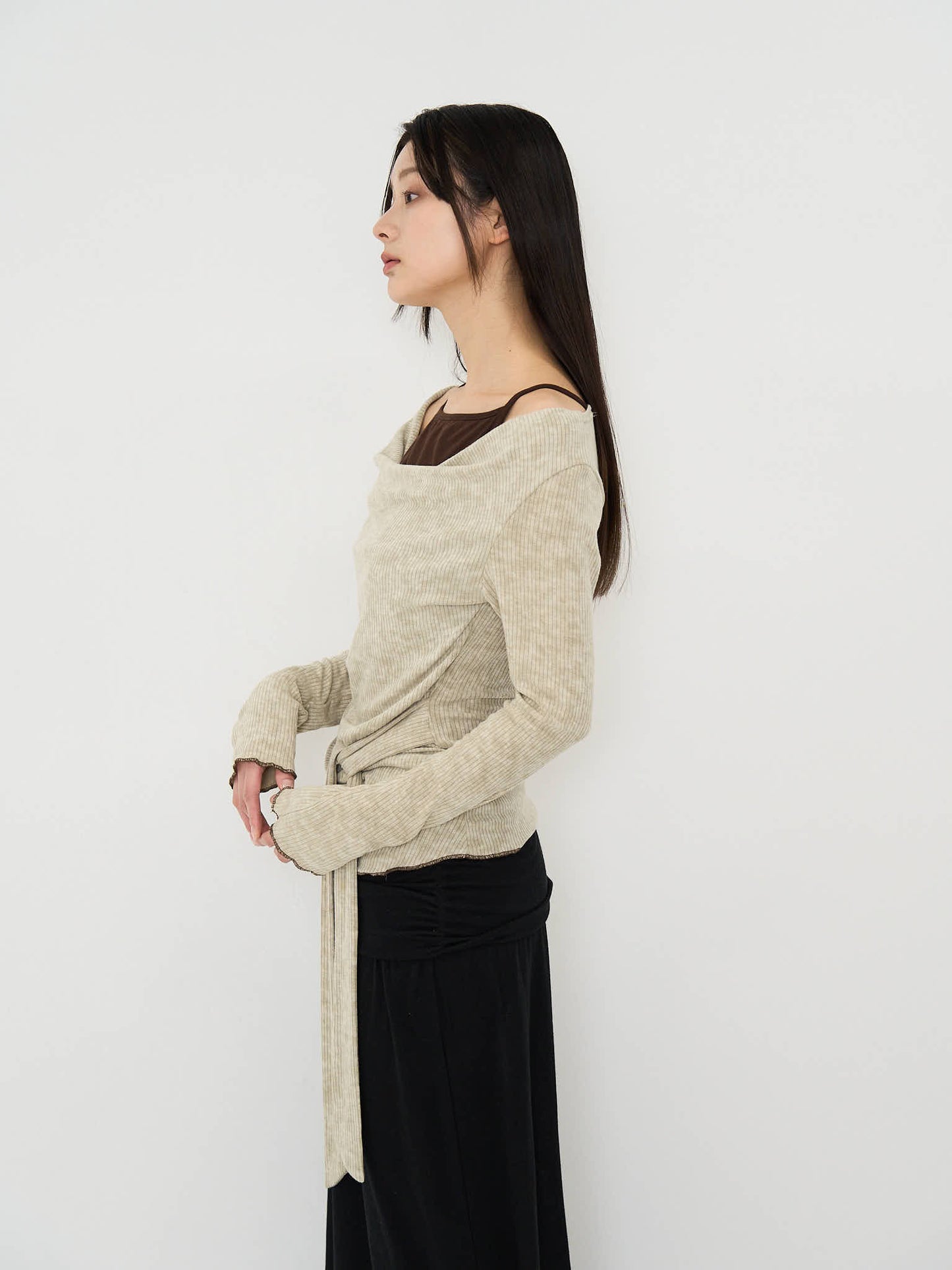 layered rib tie top