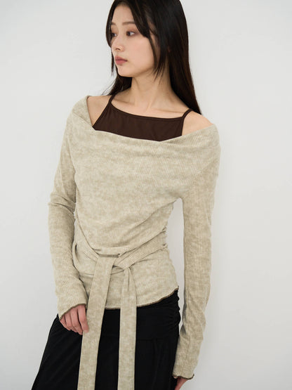 layered rib tie top