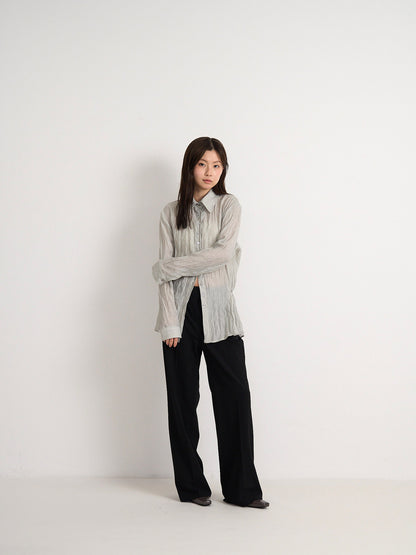 crinkle sheer shirt