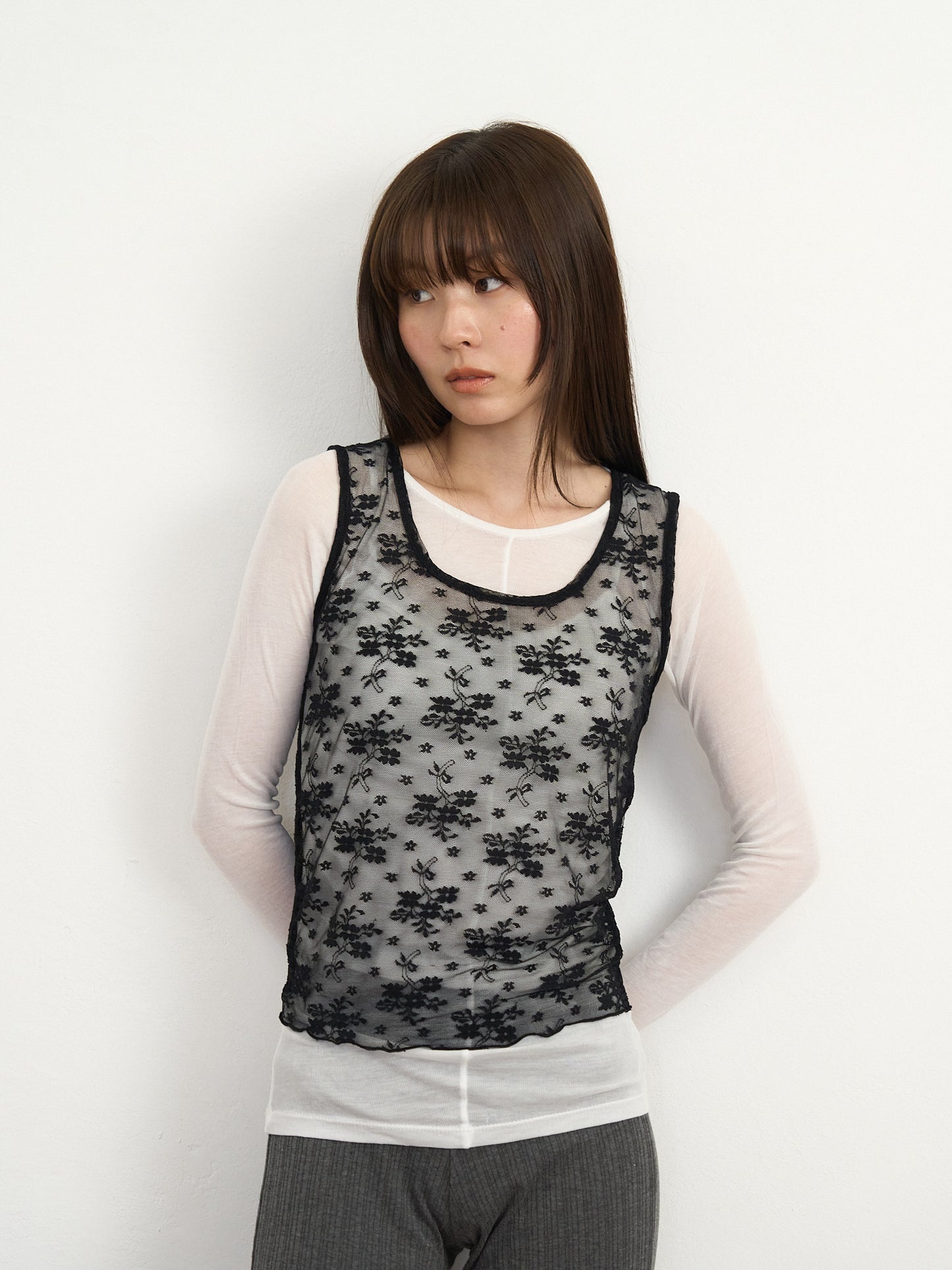 【先行予約販売】sheer lace tank