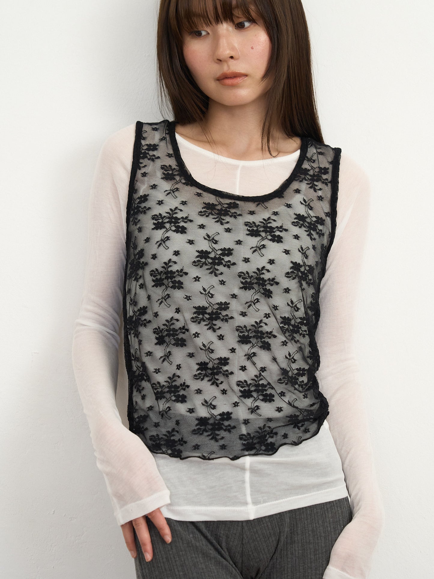 【先行予約販売】sheer lace tank