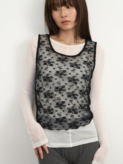 【先行予約販売】sheer lace tank