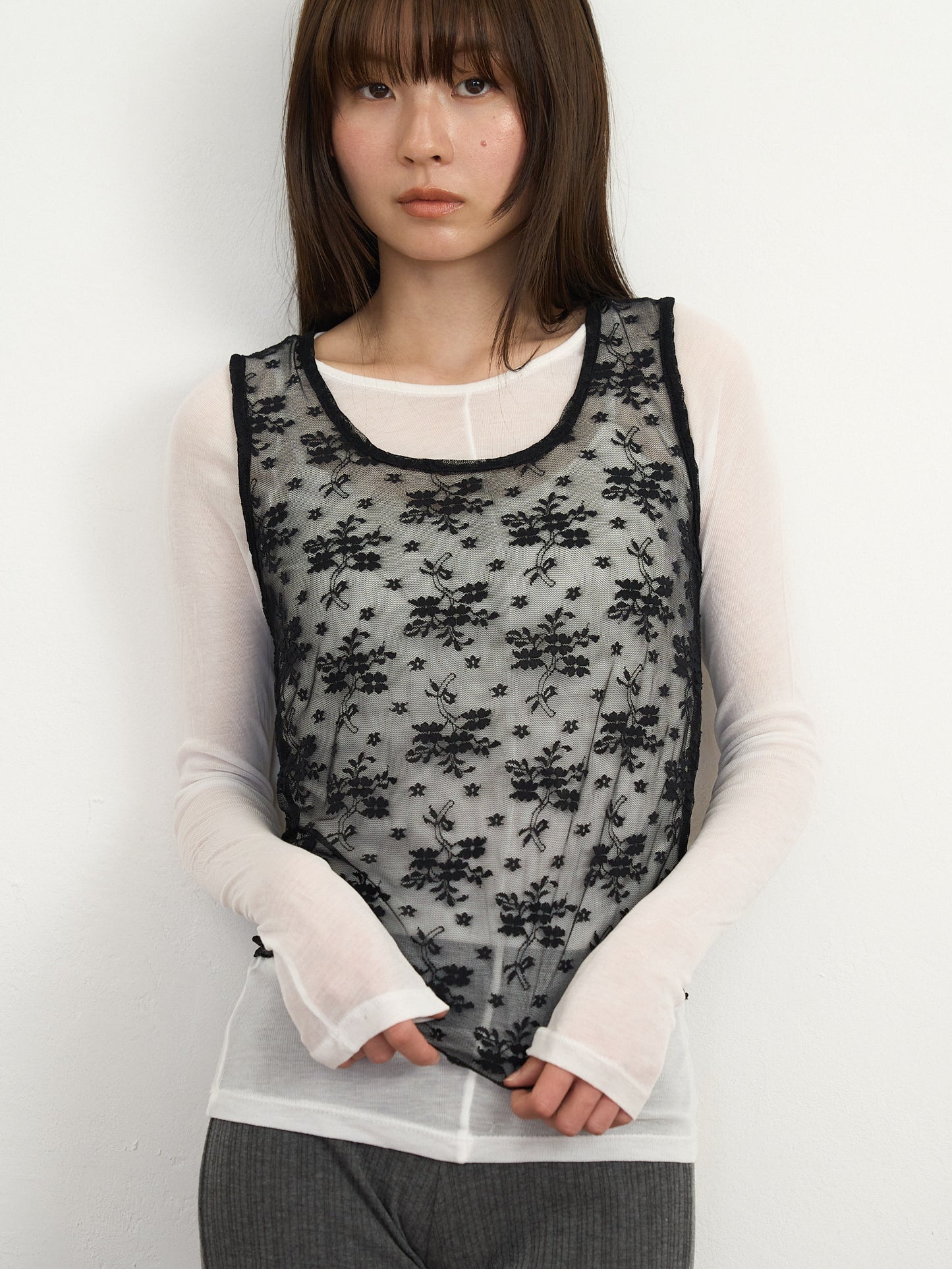 【先行予約販売】sheer lace tank