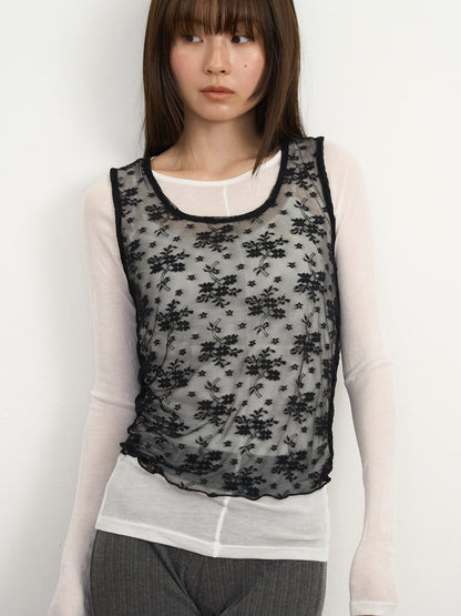 【先行予約販売】sheer lace tank