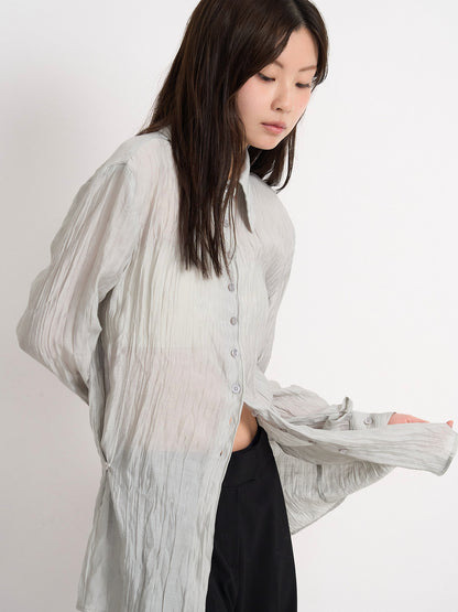 crinkle sheer shirt