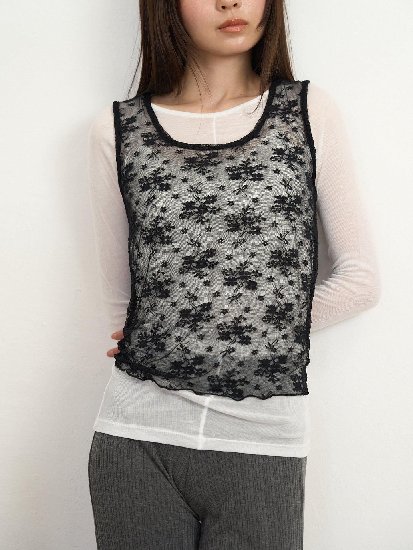 【先行予約販売】sheer lace tank