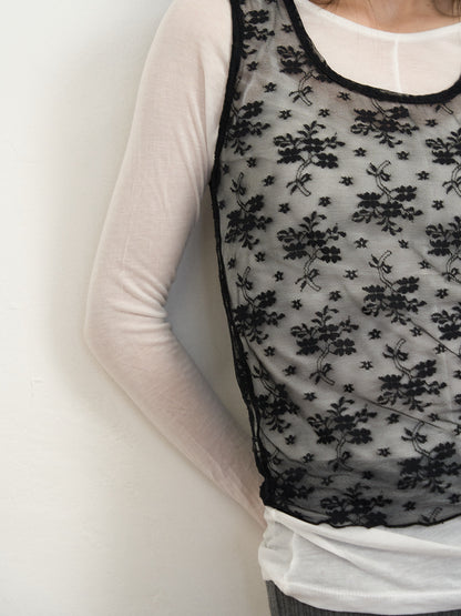 【先行予約販売】sheer lace tank