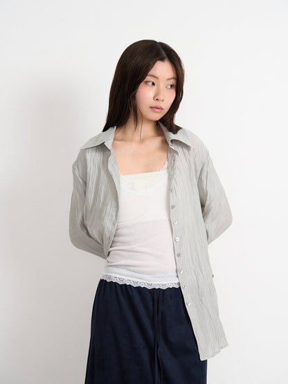crinkle sheer shirt