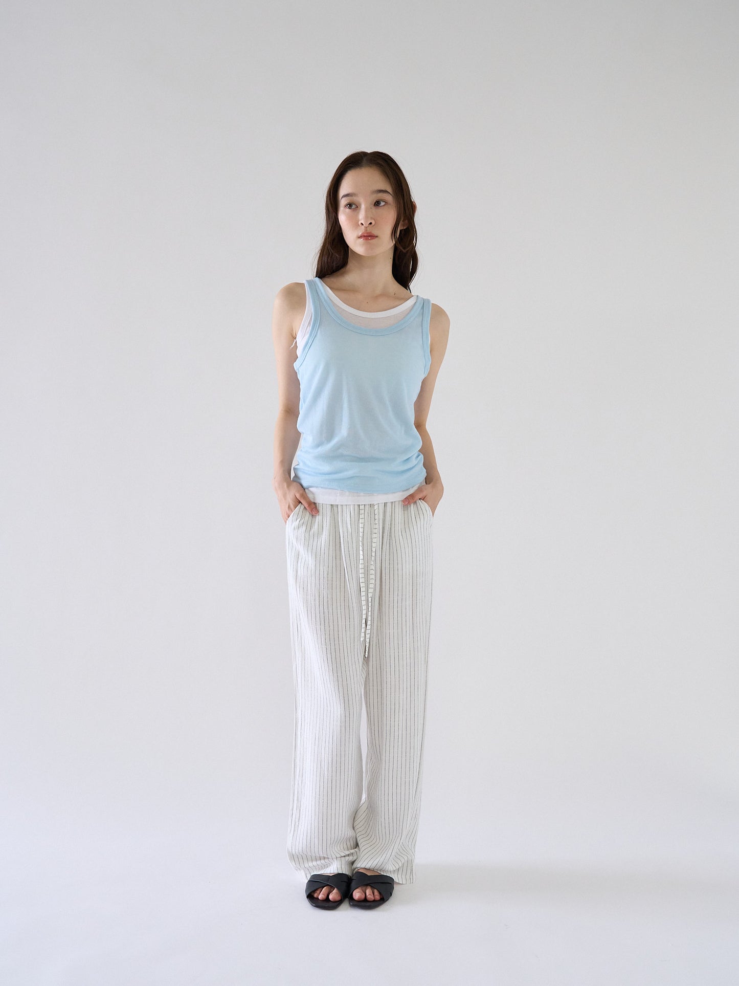 stripe linen pants