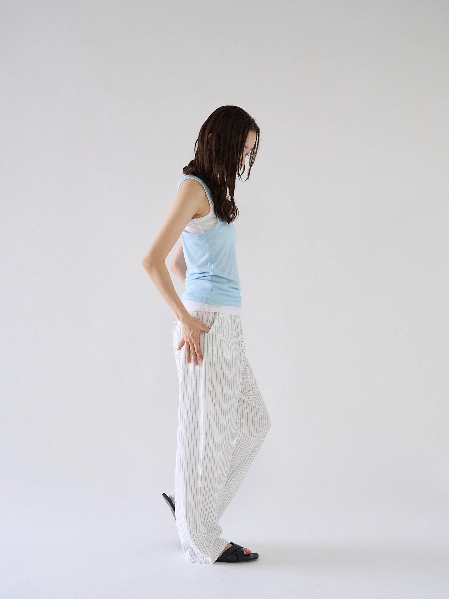 stripe linen pants