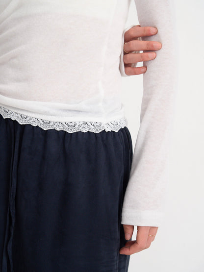 deep V lace top