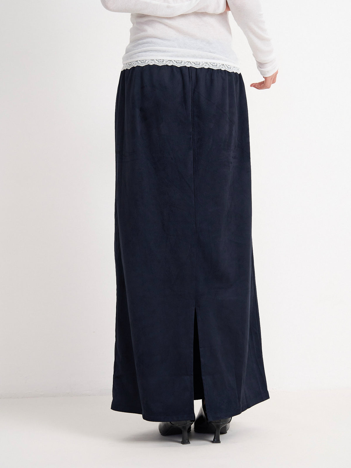 suede color skirt