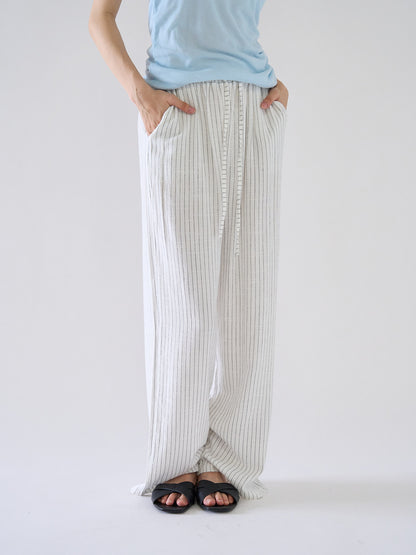 stripe linen pants