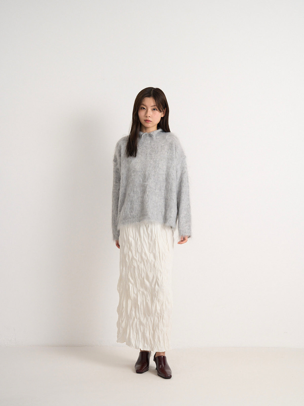 crinkle long skirt