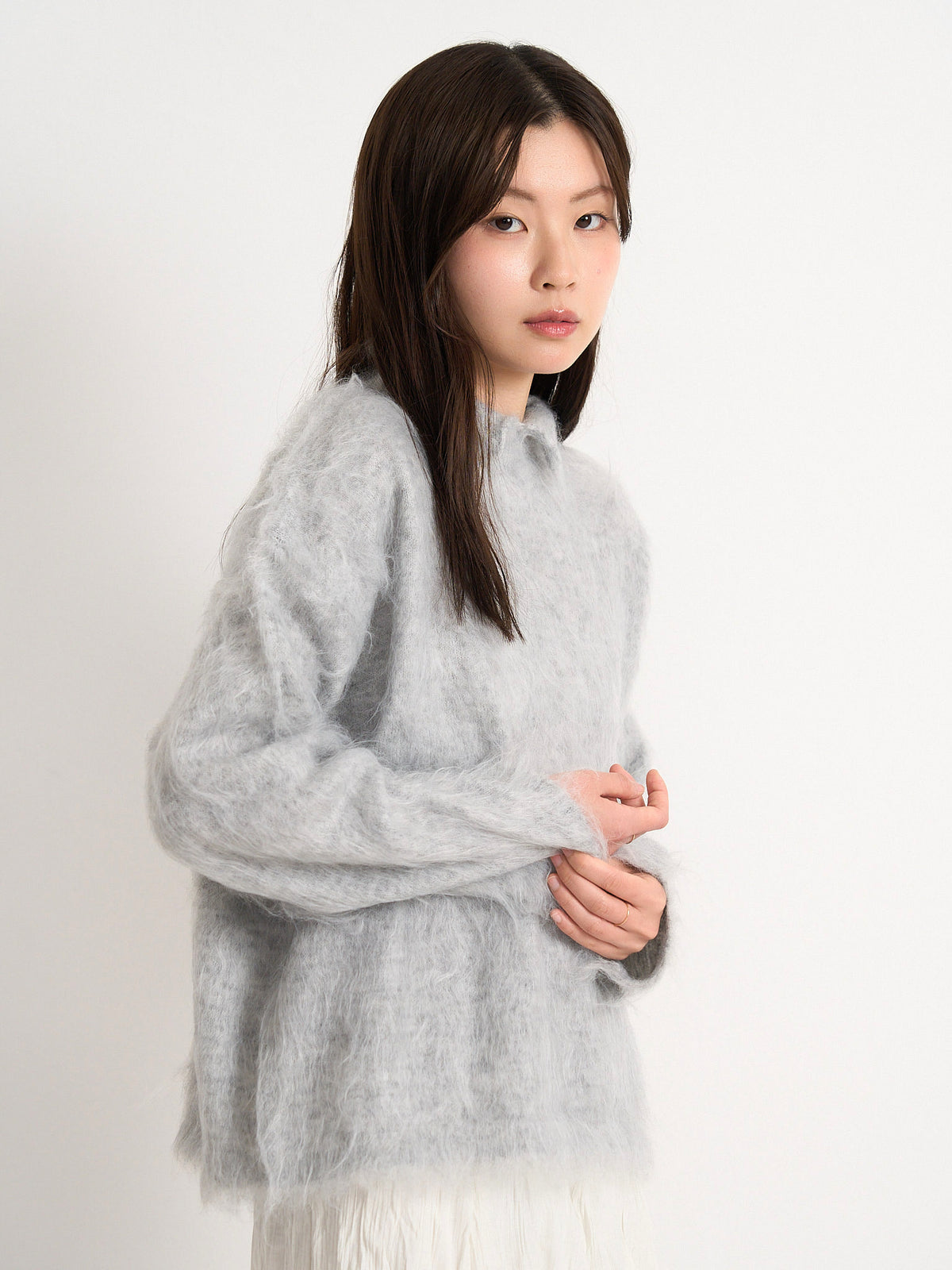 fuzzy knit top
