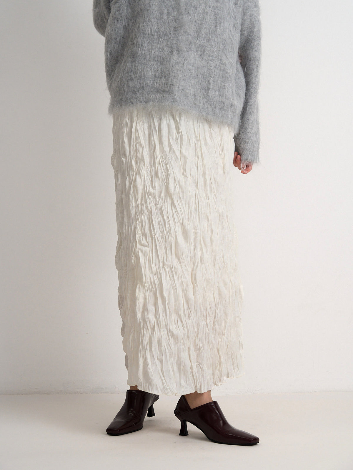 crinkle long skirt