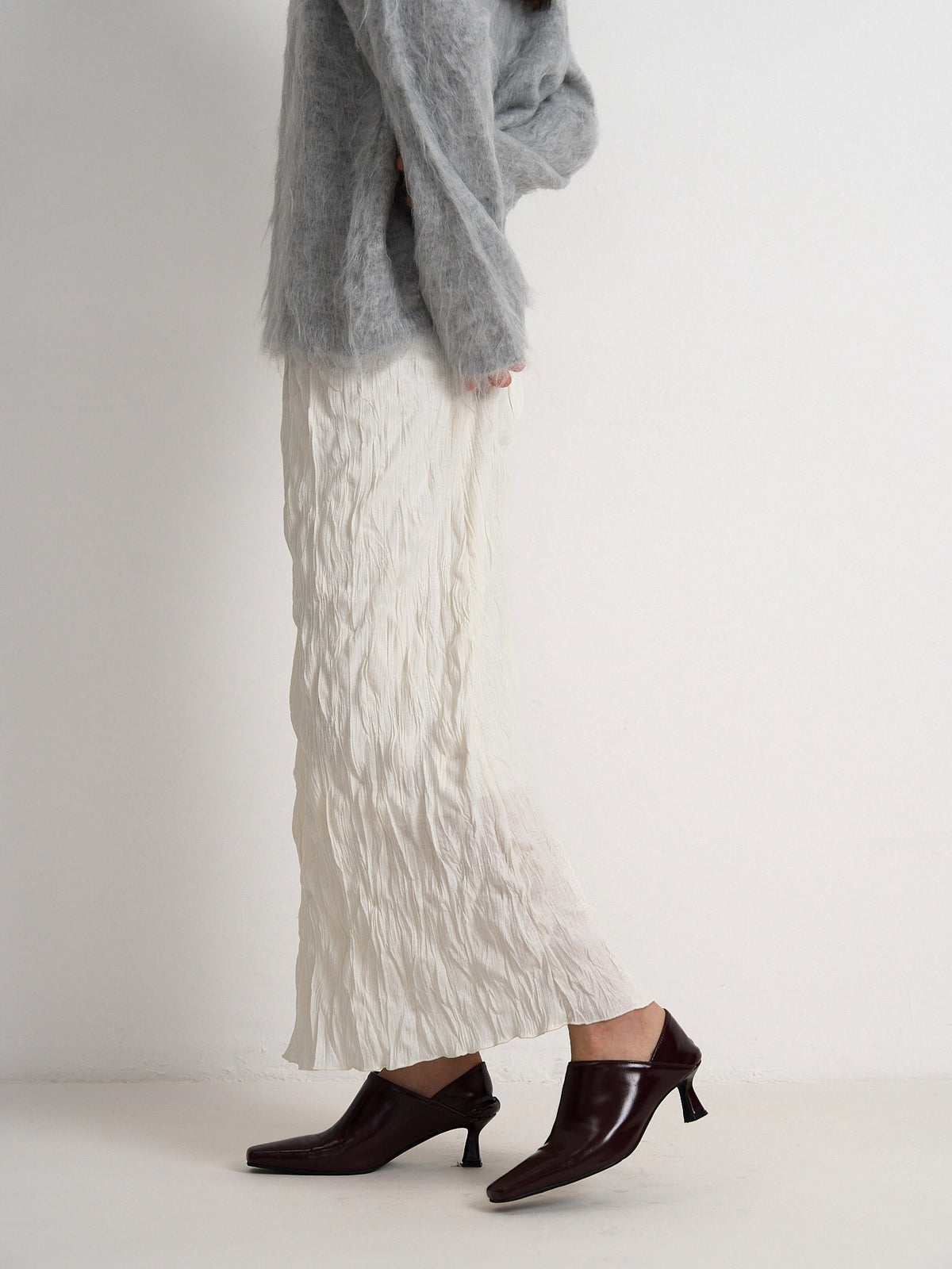 crinkle long skirt