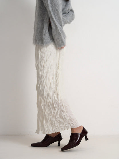 crinkle long skirt