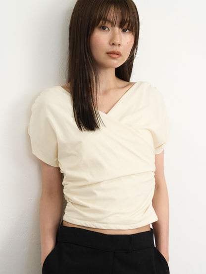 V shirring tee
