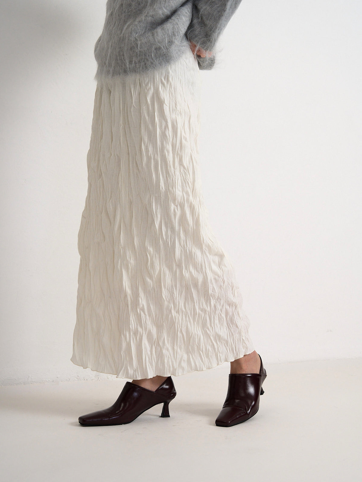 crinkle long skirt