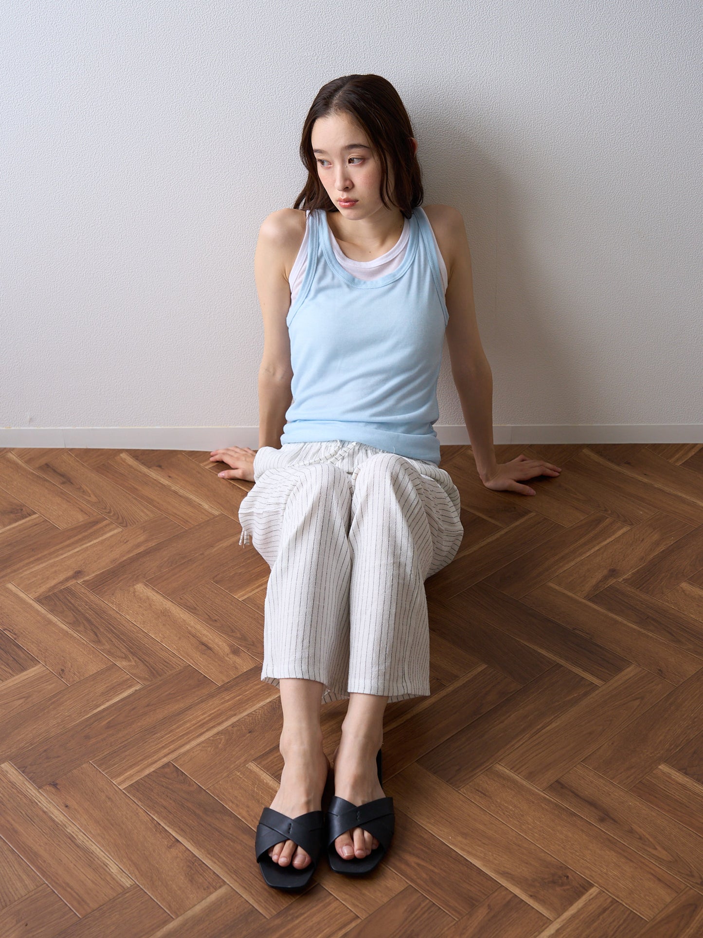 stripe linen pants