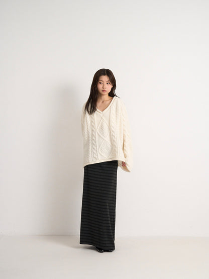 striped knit skirt