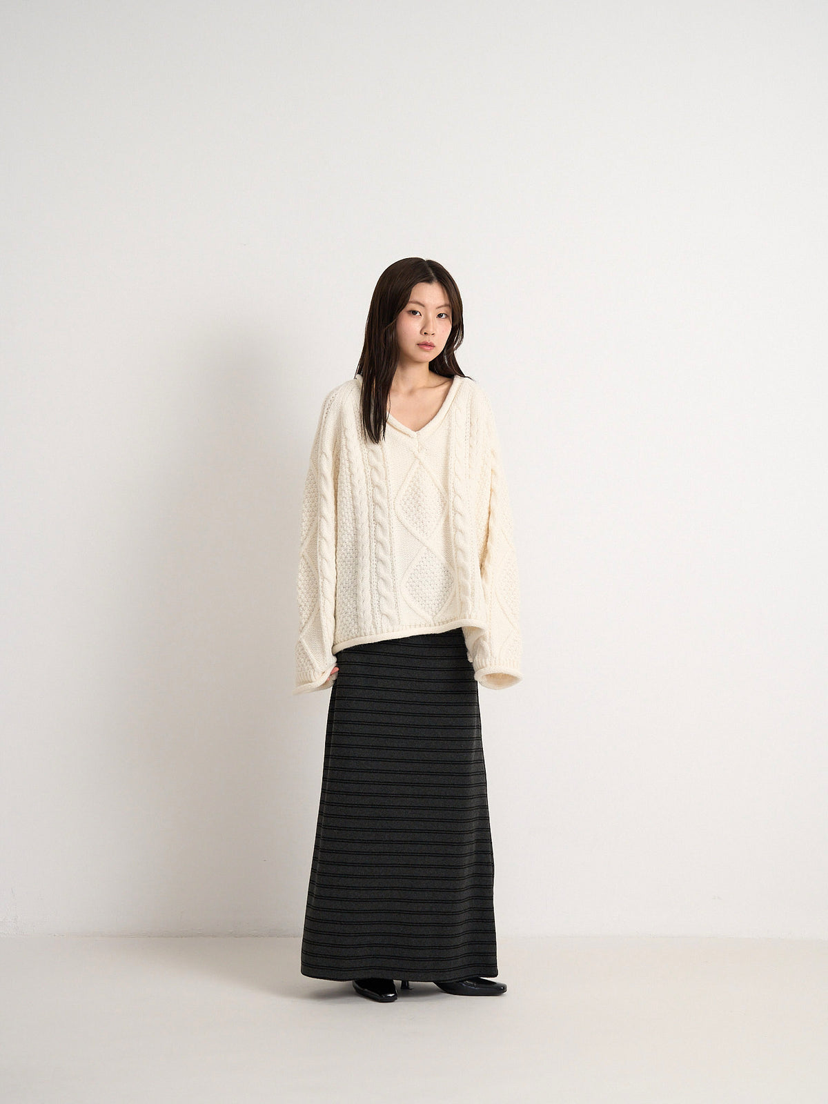striped knit skirt