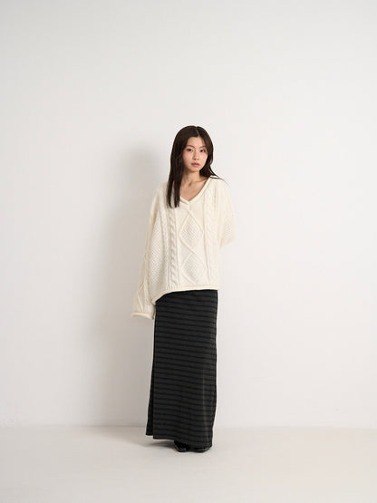 striped knit skirt
