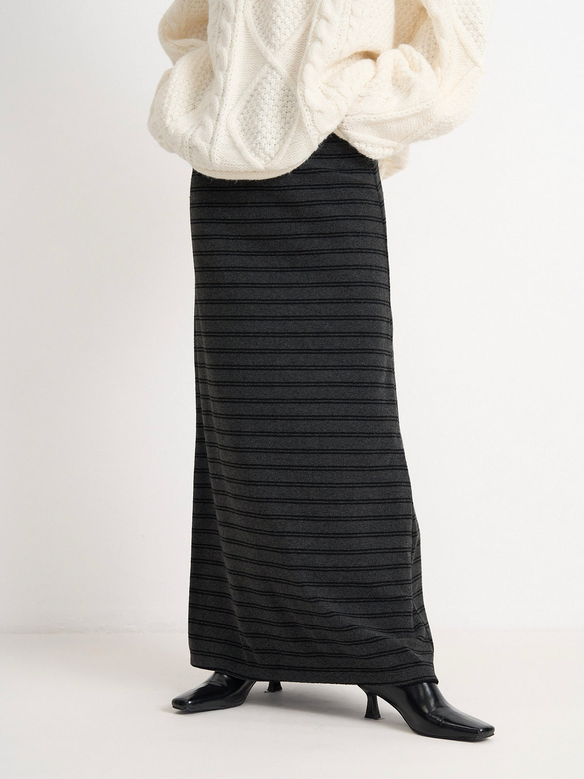 striped knit skirt