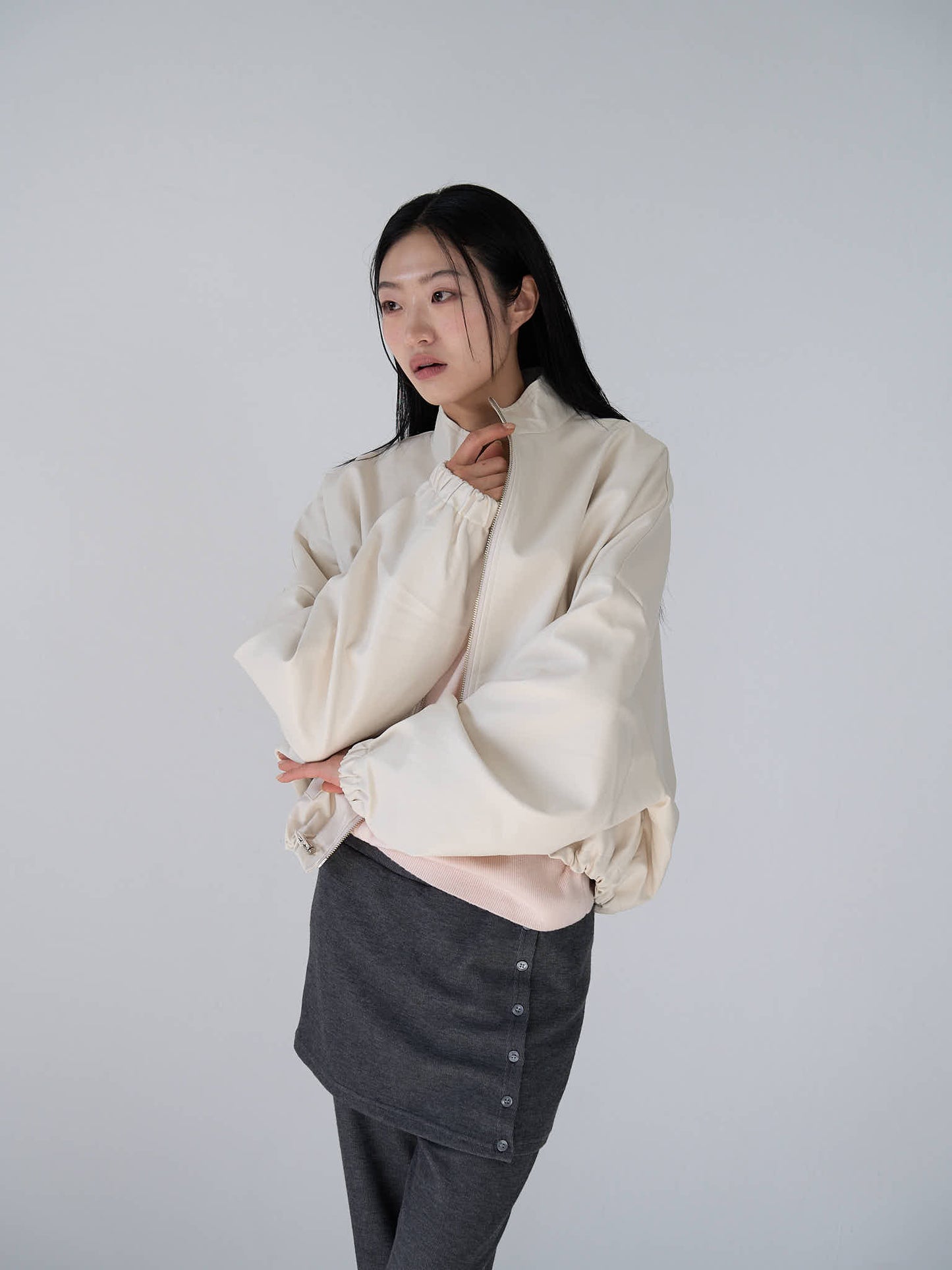 leather zip jacket