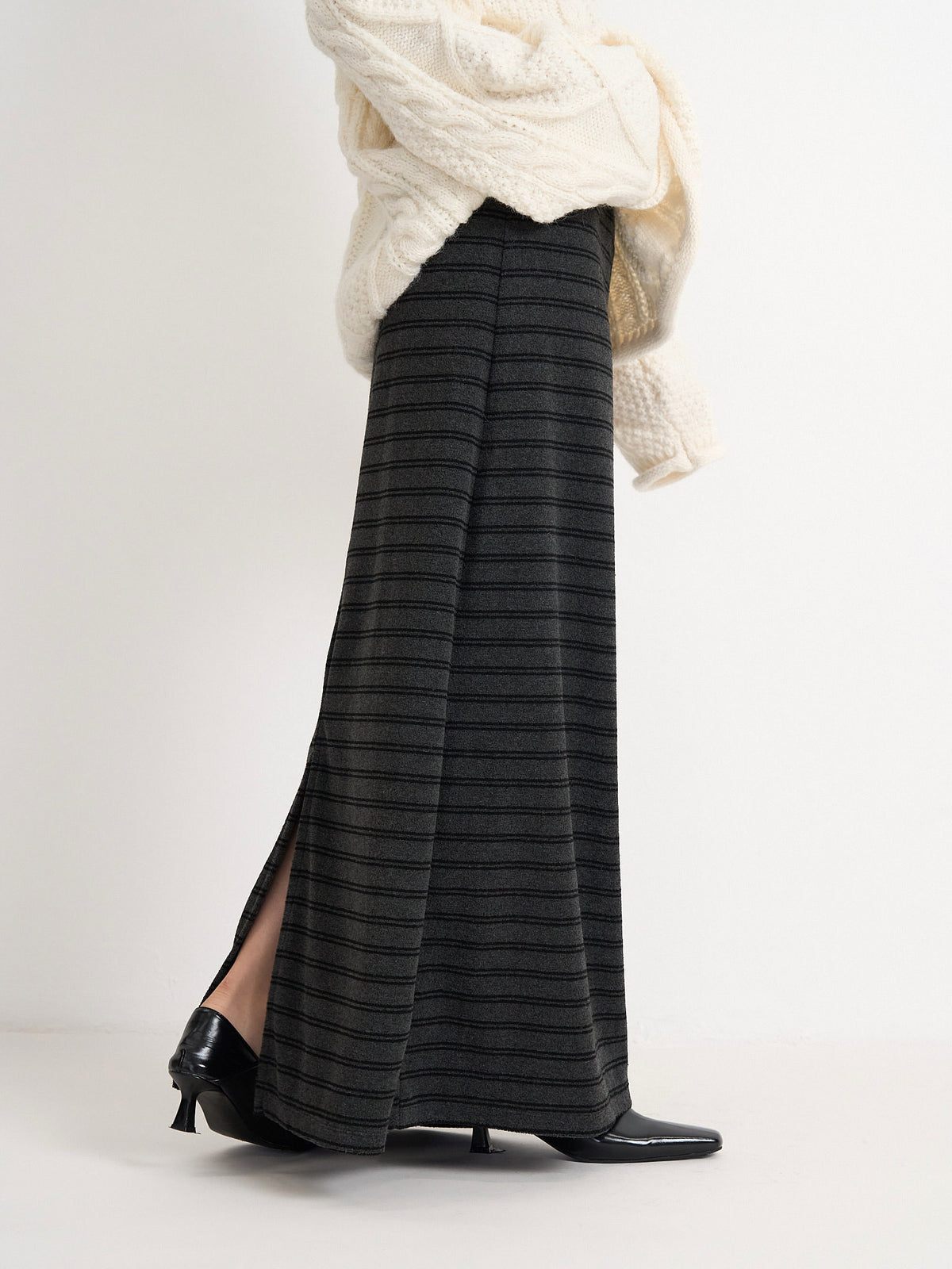 striped knit skirt
