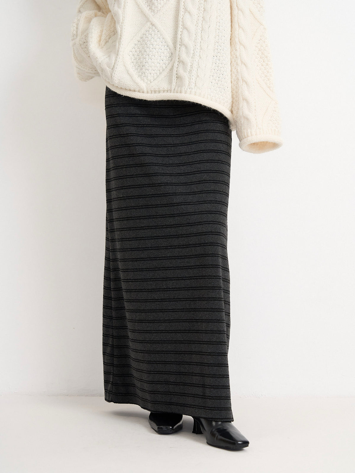 striped knit skirt